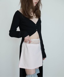 Satin Lingerie Cami Mini Dress / サテンレーストリム キャミソール