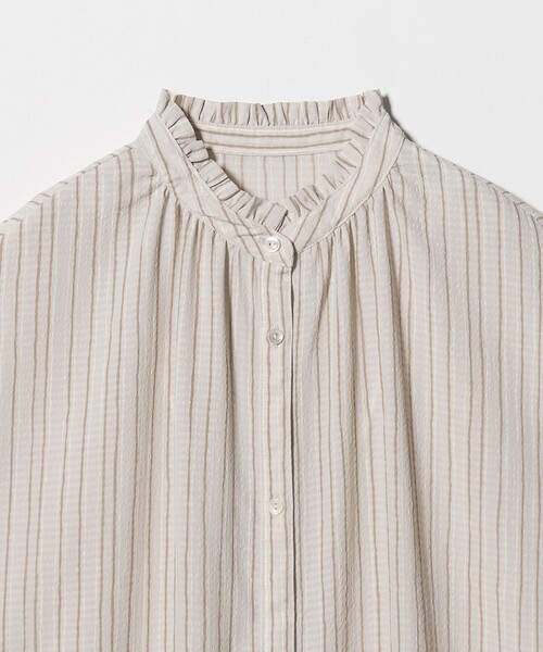 A DAY IN THE LIFE UNITED ARROWS(アデイインザライフユナイテッドアローズ)の「リップル フリルネックシャツ <A DAY IN THE LIFE>(シャツ/ブラウス・レディース・その他1/ブラック/ベージュ・FREE)」の10枚目の写真