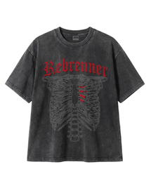 REBRENNER（リブレンナー）の「DTG 本ピグメント クロップ 半袖Tシャツ チャコール（Tシャツ/カットソー）」
