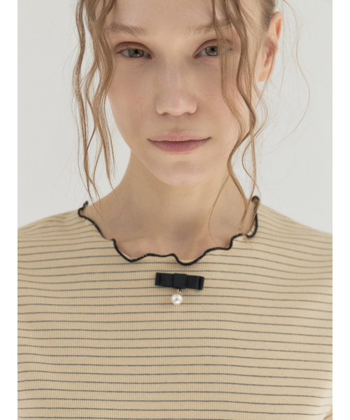 Sorry,Too Much Love(ソーリートゥーマッチラブ)の「Paris Morning Stripe Top_Yellow(Tシャツ/カットソー・レディース・その他・FREE)」の2枚目の写真