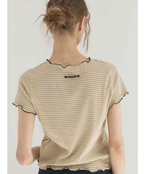 Sorry,Too Much Love(ソーリートゥーマッチラブ)の「Paris Morning Stripe Top_Yellow(Tシャツ/カットソー・レディース・その他・FREE)」の4枚目の写真