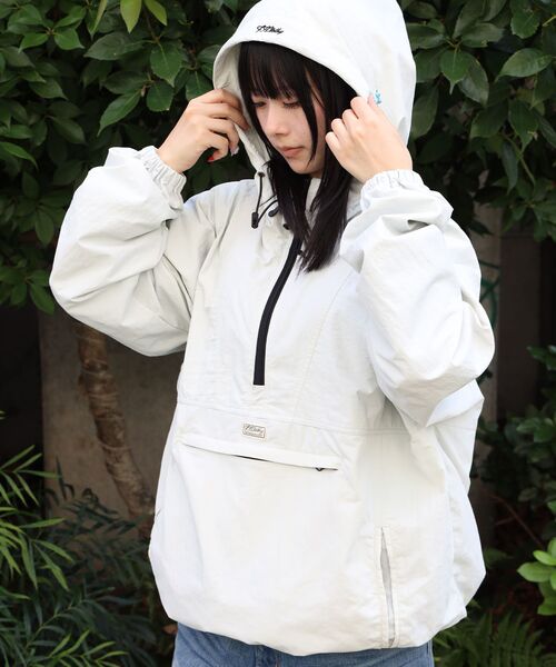 FFEIN(フェイン)の「【撥水加工】FFEIN(フェイン)アノラックジャケット / セットアップ ナイロン スタンド フルジップ 刺繍 ワンポイント ドローコード(ナイロンジャケット・メンズ・レッド/ブラック/アイボリー・SMALL/LARGE/MEDIUM)」の13枚目の写真