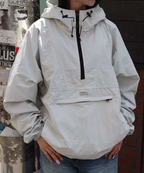 FFEIN(フェイン)の「【撥水加工】FFEIN(フェイン)アノラックジャケット / セットアップ ナイロン スタンド フルジップ 刺繍 ワンポイント ドローコード(ナイロンジャケット・メンズ・レッド/ブラック/アイボリー・SMALL/LARGE/MEDIUM)」の14枚目の写真