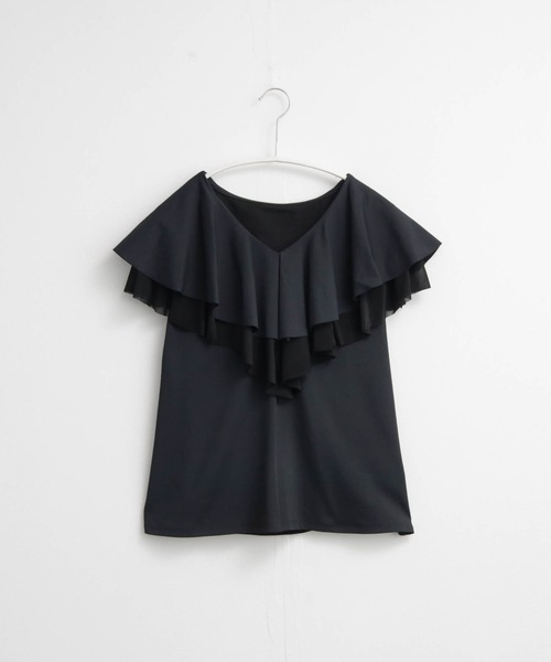 for/c(フォーシー)の「ラッフルカラートップス【サスティナブル】(Tシャツ/カットソー・レディース・オフホワイト/ブラック・L/M)」の17枚目の写真