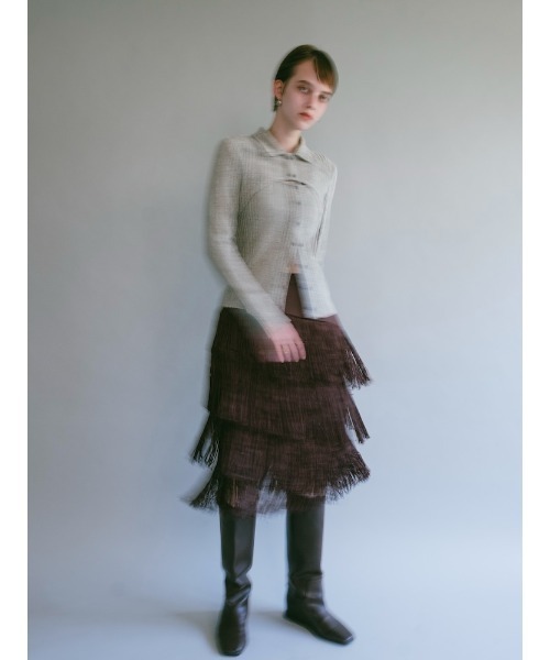 sahara(サハラ)の「【26AW PRE ORDER】Fringe Midi Skirt(スカート・レディース・ブラック/ブラウン・S/M)」の6枚目の写真