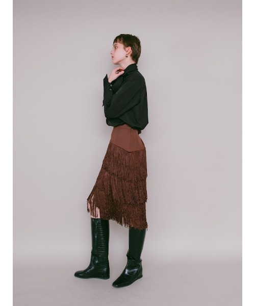 sahara(サハラ)の「【26AW PRE ORDER】Fringe Midi Skirt(スカート・レディース・ブラック/ブラウン・S/M)」の13枚目の写真