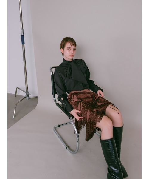 sahara(サハラ)の「【26AW PRE ORDER】Fringe Midi Skirt(スカート・レディース・ブラック/ブラウン・S/M)」の15枚目の写真