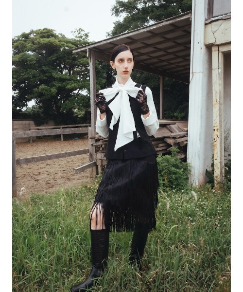 sahara(サハラ)の「【26AW PRE ORDER】Fringe Midi Skirt(スカート・レディース・ブラック/ブラウン・S/M)」の16枚目の写真