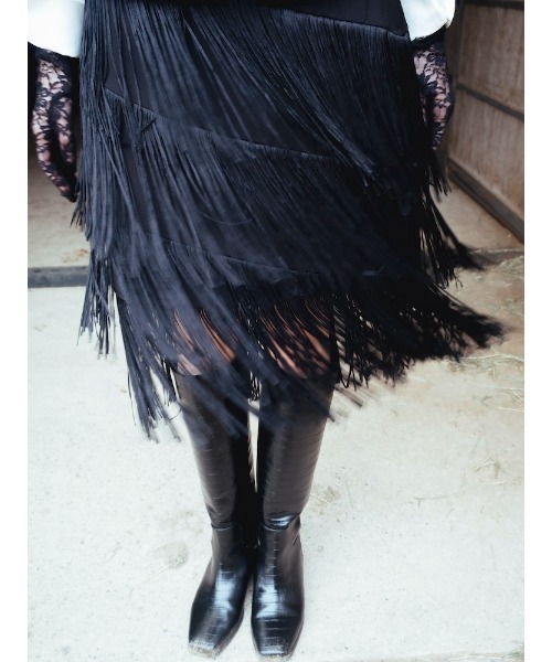 sahara(サハラ)の「【26AW PRE ORDER】Fringe Midi Skirt(スカート・レディース・ブラック/ブラウン・S/M)」の22枚目の写真