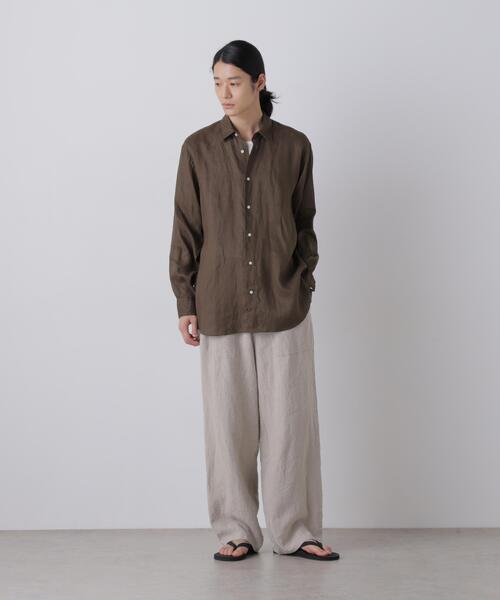 YLEVE(イレーヴ)の「YLEVE / LINEN BROADCLOTH SHIRT(シャツ/ブラウス・メンズ・ブラウン/ホワイト・4/5)」の4枚目の写真