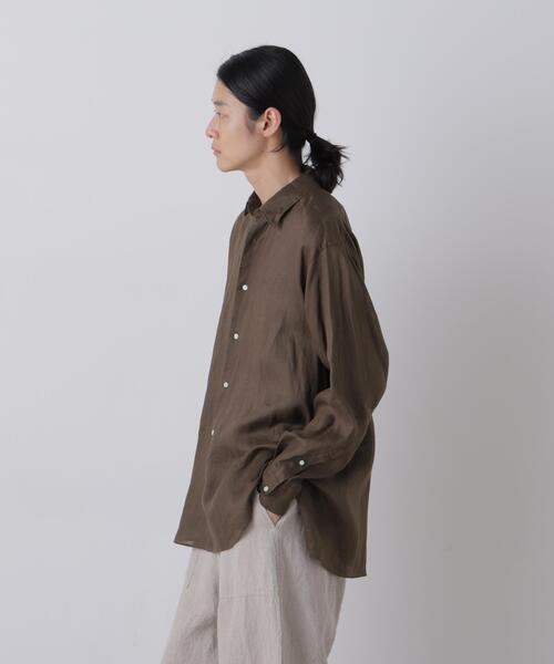 YLEVE(イレーヴ)の「YLEVE / LINEN BROADCLOTH SHIRT(シャツ/ブラウス・メンズ・ブラウン/ホワイト・4/5)」の5枚目の写真