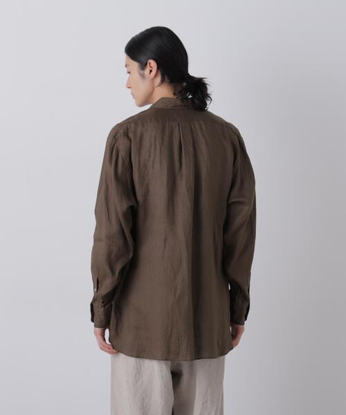 YLEVE(イレーヴ)の「YLEVE / LINEN BROADCLOTH SHIRT(シャツ/ブラウス・メンズ・ブラウン/ホワイト・4/5)」の6枚目の写真