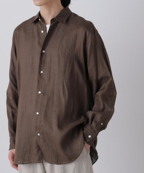 YLEVE(イレーヴ)の「YLEVE / LINEN BROADCLOTH SHIRT(シャツ/ブラウス・メンズ・ブラウン/ホワイト・4/5)」の7枚目の写真