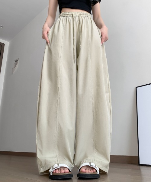 Mela(メラ)の「ドロストイージー バルーンワイドパンツ(その他パンツ・レディース・ピンク/ベージュ/グレー/ブルー/ブラック・L/M/S)」の15枚目の写真