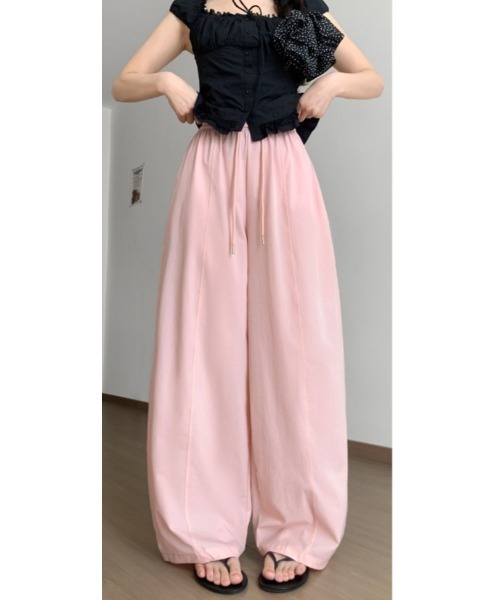 Mela(メラ)の「ドロストイージー バルーンワイドパンツ(その他パンツ・レディース・ピンク/ベージュ/グレー/ブルー/ブラック・L/M/S)」の14枚目の写真