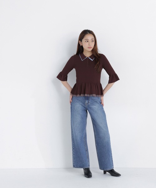 NATURAL BEAUTY BASIC(ナチュラルビューティーベーシック)の「シアーラインペプラムニット(ニット/セーター・レディース・ブラウン系その他/グレー系その他/ブラック系その他2・フリ-)」の22枚目の写真