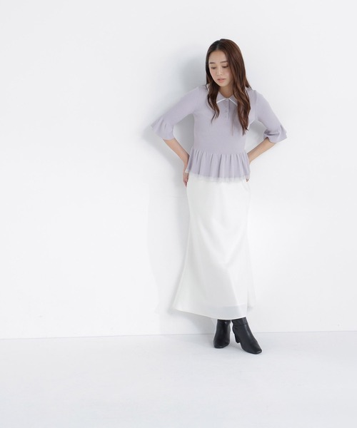NATURAL BEAUTY BASIC(ナチュラルビューティーベーシック)の「シアーラインペプラムニット(ニット/セーター・レディース・ブラウン系その他/グレー系その他/ブラック系その他2・フリ-)」の13枚目の写真