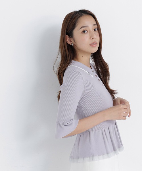 NATURAL BEAUTY BASIC(ナチュラルビューティーベーシック)の「シアーラインペプラムニット(ニット/セーター・レディース・ブラウン系その他/グレー系その他/ブラック系その他2・フリ-)」の14枚目の写真