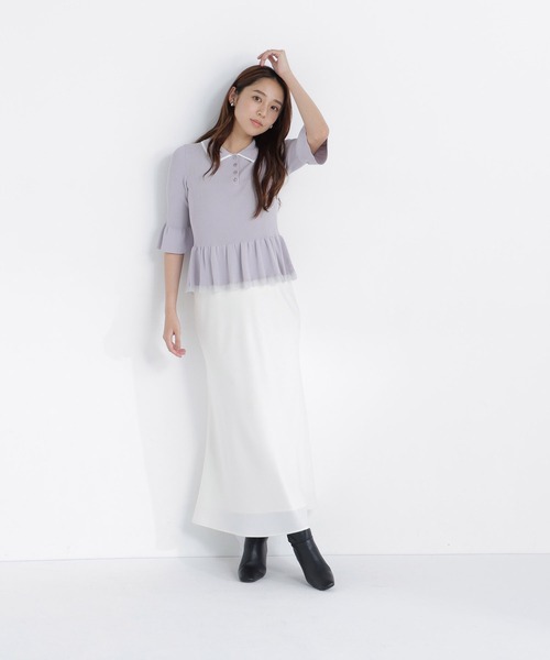 NATURAL BEAUTY BASIC(ナチュラルビューティーベーシック)の「シアーラインペプラムニット(ニット/セーター・レディース・ブラウン系その他/グレー系その他/ブラック系その他2・フリ-)」の15枚目の写真