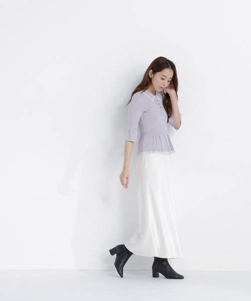 NATURAL BEAUTY BASIC(ナチュラルビューティーベーシック)の「シアーラインペプラムニット(ニット/セーター・レディース・ブラウン系その他/グレー系その他/ブラック系その他2・フリ-)」の17枚目の写真
