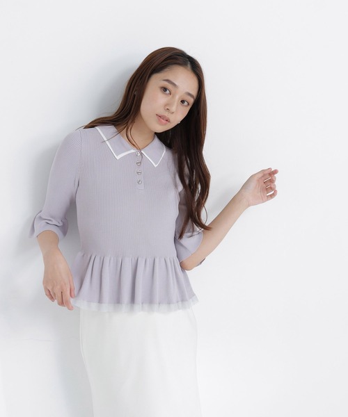 NATURAL BEAUTY BASIC(ナチュラルビューティーベーシック)の「シアーラインペプラムニット(ニット/セーター・レディース・ブラウン系その他/グレー系その他/ブラック系その他2・フリ-)」の18枚目の写真