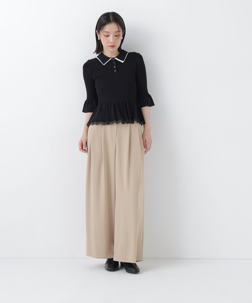 NATURAL BEAUTY BASIC(ナチュラルビューティーベーシック)の「シアーラインペプラムニット(ニット/セーター・レディース・ブラウン系その他/グレー系その他/ブラック系その他2・フリ-)」の8枚目の写真
