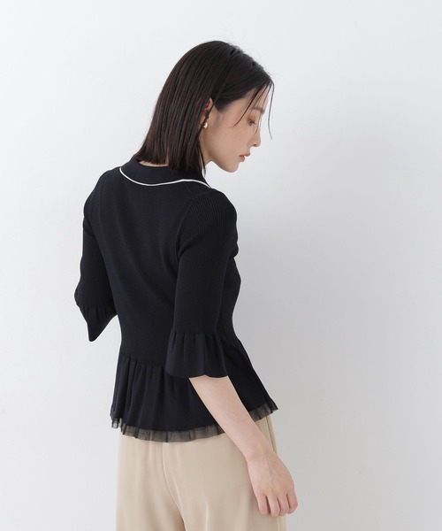 NATURAL BEAUTY BASIC(ナチュラルビューティーベーシック)の「シアーラインペプラムニット(ニット/セーター・レディース・ブラウン系その他/グレー系その他/ブラック系その他2・フリ-)」の9枚目の写真