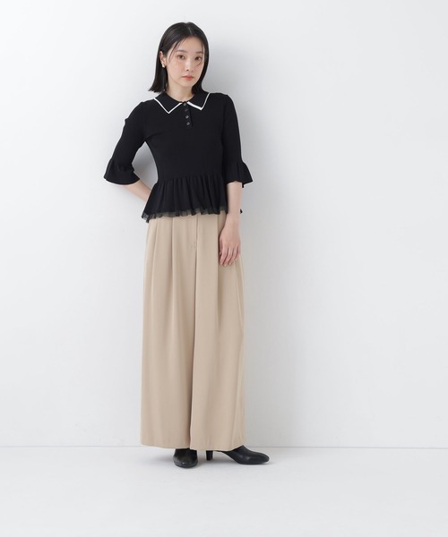 NATURAL BEAUTY BASIC(ナチュラルビューティーベーシック)の「シアーラインペプラムニット(ニット/セーター・レディース・ブラウン系その他/グレー系その他/ブラック系その他2・フリ-)」の10枚目の写真