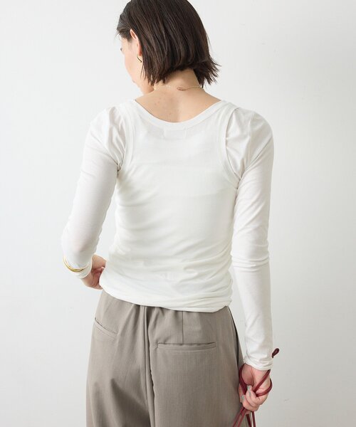 GALLARDAGALANTE（ガリャルダガランテ）の「【La nature linge】キュプラハイツイストヘンリーロンTee（Tシャツ/カットソー・レディース・モカ/イエロー/ブラック/オフホワイト・FREE）」の7枚目の写真