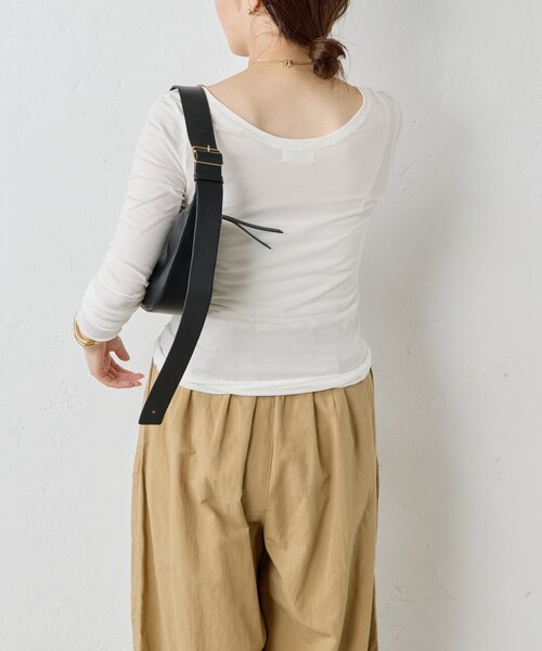 GALLARDAGALANTE（ガリャルダガランテ）の「【La nature linge】キュプラハイツイストヘンリーロンTee（Tシャツ/カットソー・レディース・モカ/イエロー/ブラック/オフホワイト・FREE）」の12枚目の写真