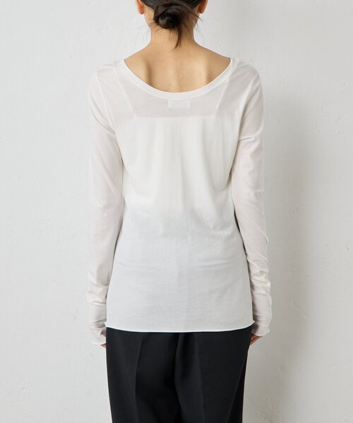 GALLARDAGALANTE（ガリャルダガランテ）の「【La nature linge】キュプラハイツイストヘンリーロンTee（Tシャツ/カットソー・レディース・モカ/イエロー/ブラック/オフホワイト・FREE）」の18枚目の写真