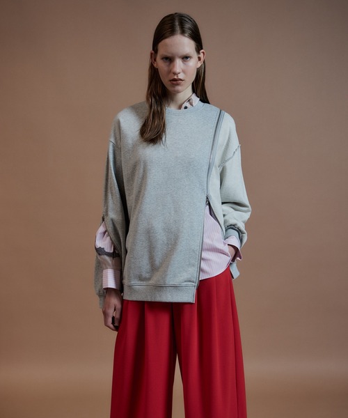 MAISON SPECIAL(メゾンスペシャル)の「【2026Autumn PRE-ORDER】Reverse Zipper Sweatshirt/リバースファスナースウェット(スウェット・レディース・ライトグレー/チャコールグレー/イエロー/ブルー・FREE)」の8枚目の写真