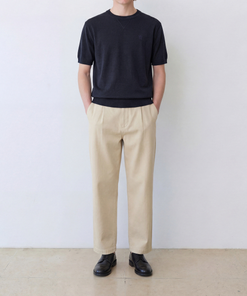 EDINBURGH CLUB(エディンバラクラブ)の「COOL LINEN HALF-SLEEVE KNIT (NAVY)(ニット/セーター・メンズ・ネイビー・SMALL/MEDIUM/LARGE/X-LARGE)」の2枚目の写真