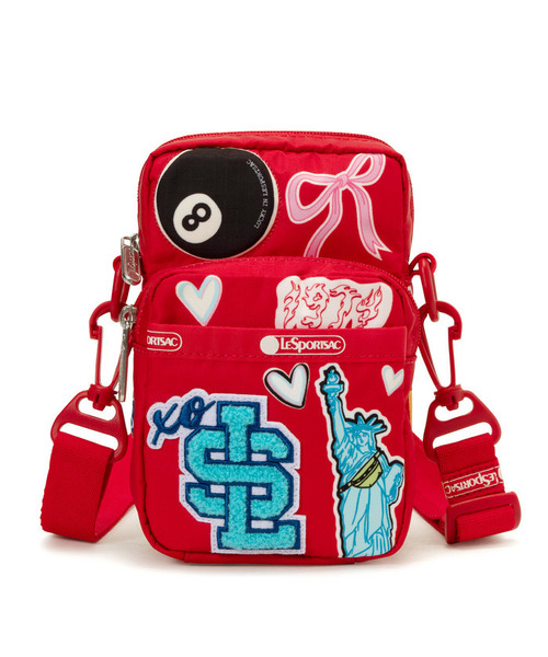 LeSportsac(レスポートサック)の「PW MINI PHONE XBODY パッチワークレッドミニフォーンクロスボディ(ショルダーバッグ・レディース・レッド・FREE)」の4枚目の写真