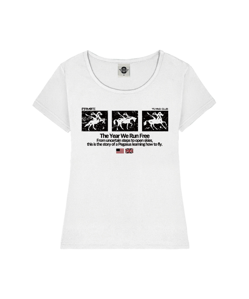 PRIMATE(プライメイト)の「RUN FREE レディース Uネック スリムフィット 半袖Tシャツ 6 COLORS(Tシャツ/カットソー・レディース・ホワイト/ネイビー/ミックスグレー/ピンク/ブラック/ミント・SMALL/MEDIUM)」の1枚目の写真