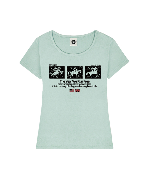 PRIMATE(プライメイト)の「RUN FREE レディース Uネック スリムフィット 半袖Tシャツ 6 COLORS(Tシャツ/カットソー・レディース・ホワイト/ネイビー/ミックスグレー/ピンク/ブラック/ミント・SMALL/MEDIUM)」の4枚目の写真