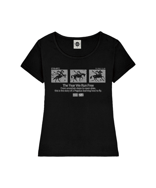 PRIMATE(プライメイト)の「RUN FREE レディース Uネック スリムフィット 半袖Tシャツ 6 COLORS(Tシャツ/カットソー・レディース・ホワイト/ネイビー/ミックスグレー/ピンク/ブラック/ミント・SMALL/MEDIUM)」の2枚目の写真
