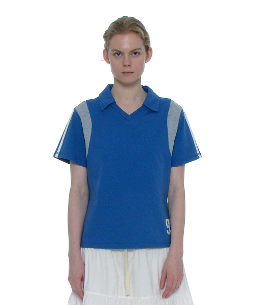 Нэнбаринг априк V-neck polo _ синий