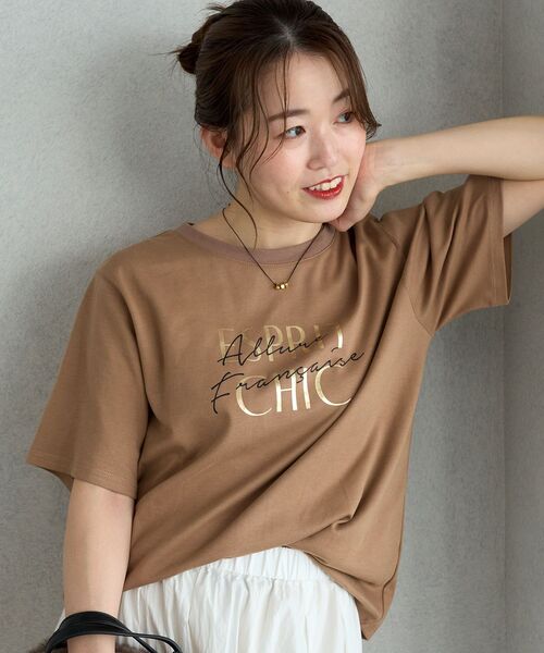 le.coeur blanc(ルクールブラン)の「【撥水・撥油・防汚】AllureTシャツ(Tシャツ/カットソー・レディース・ブラック/オフホワイト/キャメル・38)」の3枚目の写真