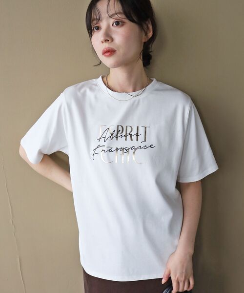 le.coeur blanc(ルクールブラン)の「【撥水・撥油・防汚】AllureTシャツ(Tシャツ/カットソー・レディース・ブラック/オフホワイト/キャメル・38)」の17枚目の写真