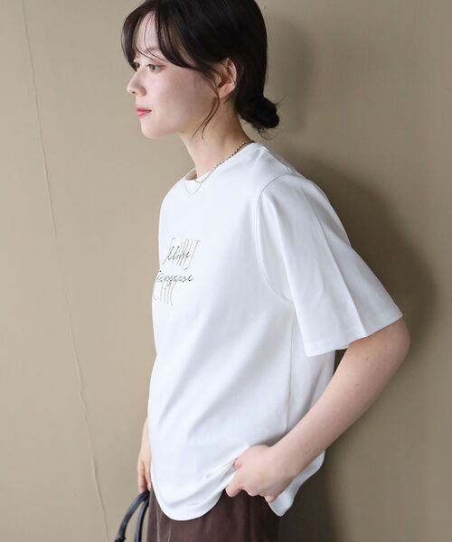 le.coeur blanc(ルクールブラン)の「【撥水・撥油・防汚】AllureTシャツ(Tシャツ/カットソー・レディース・ブラック/オフホワイト/キャメル・38)」の19枚目の写真