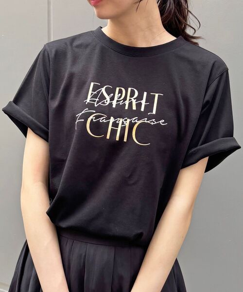 le.coeur blanc(ルクールブラン)の「【撥水・撥油・防汚】AllureTシャツ(Tシャツ/カットソー・レディース・ブラック/オフホワイト/キャメル・38)」の5枚目の写真