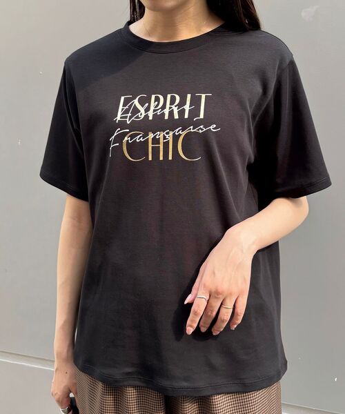 le.coeur blanc(ルクールブラン)の「【撥水・撥油・防汚】AllureTシャツ(Tシャツ/カットソー・レディース・ブラック/オフホワイト/キャメル・38)」の6枚目の写真