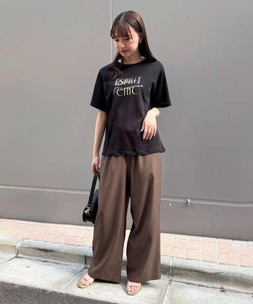 le.coeur blanc(ルクールブラン)の「【撥水・撥油・防汚】AllureTシャツ(Tシャツ/カットソー・レディース・ブラック/オフホワイト/キャメル・38)」の14枚目の写真