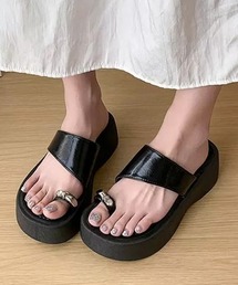 厚底トングサンダル 美脚脚長 おしゃれ靴