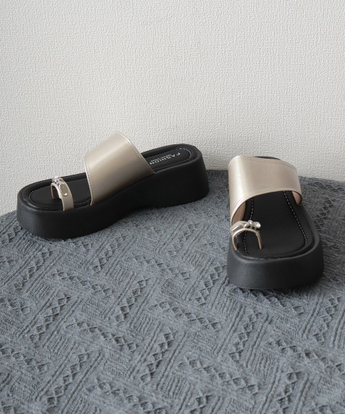 Miniministore(ミニミニストア)の「厚底トングサンダル 美脚脚長 おしゃれ靴(サンダル・レディース・ブラック/シャンパン/レオパード・22.5cm/23.5cm/23.0cm/24.5cm/24.0cm)」の17枚目の写真