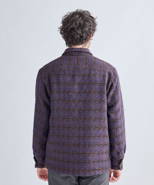 MEN'S BIGI(メンズビギ)の「総裏ツイード CPOシャツアウター(ブルゾン・メンズ・パープル/チャコールグレー/ブラック・03/02/01)」の8枚目の写真