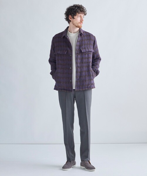 MEN'S BIGI(メンズビギ)の「総裏ツイード CPOシャツアウター(ブルゾン・メンズ・パープル/チャコールグレー/ブラック・03/02/01)」の11枚目の写真