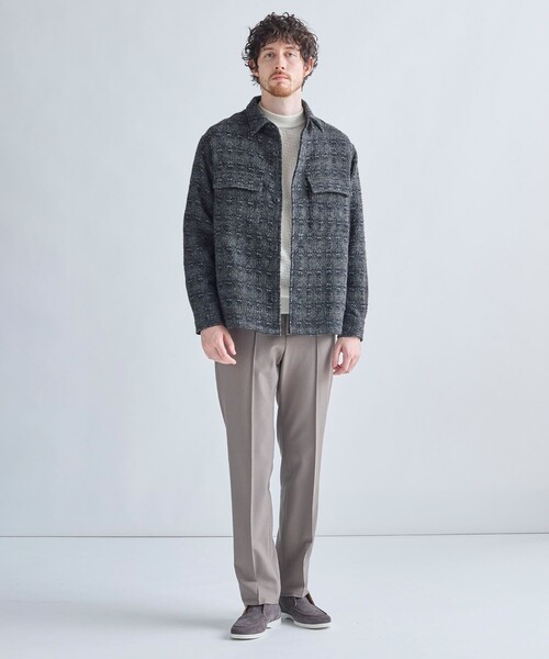 MEN'S BIGI(メンズビギ)の「総裏ツイード CPOシャツアウター(ブルゾン・メンズ・パープル/チャコールグレー/ブラック・03/02/01)」の12枚目の写真