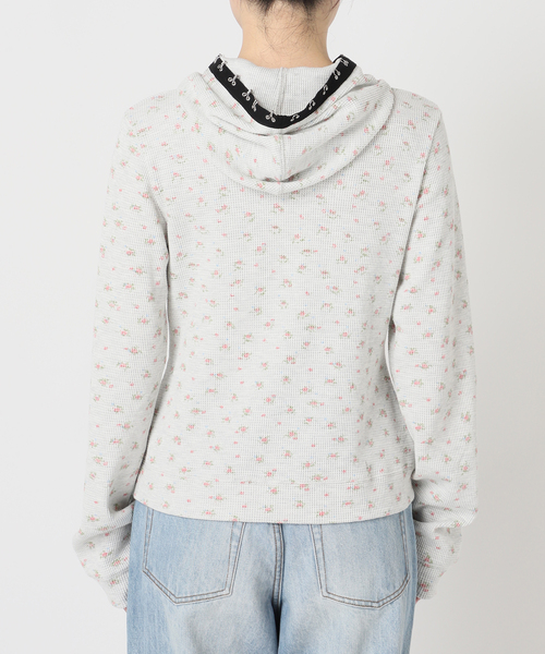 JOINT WORKS（ジョイントワークス）の「フックディテール ワッフルジップフーディー / J Floral Hook Waffle Hood（パーカー・レディース・ホワイト/ネイビー・FREE）」の14枚目の写真